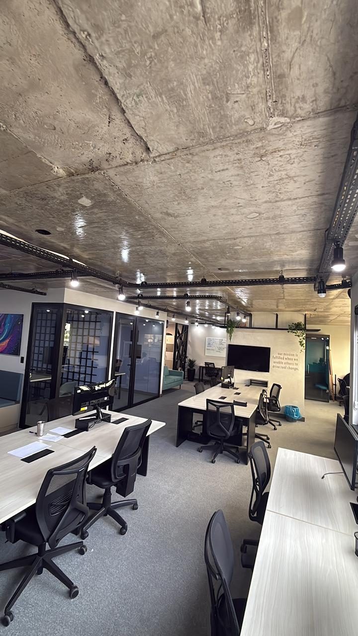 Visão geral das estações de trabalho do coworking